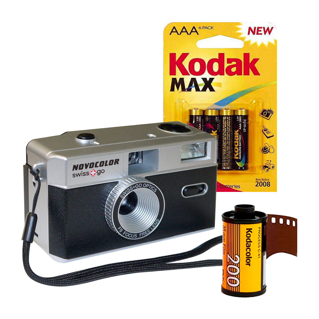 Kit Cámara Analógica Novocolor Negra (Incluye Carrete y Pilas Kodak) - FOTO  REFLEX Centro Fuji - Tienda de fotos en Santander